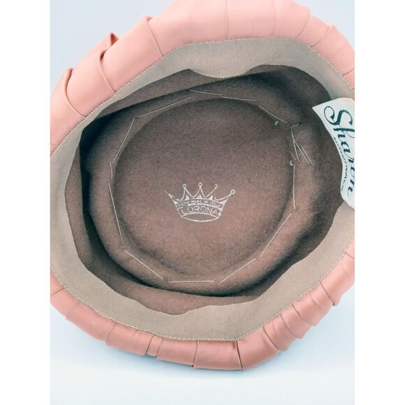 Hat Sharon Originals Corona Italy Women Pillbox Brown Ribbon Vintage Fashion main image 5